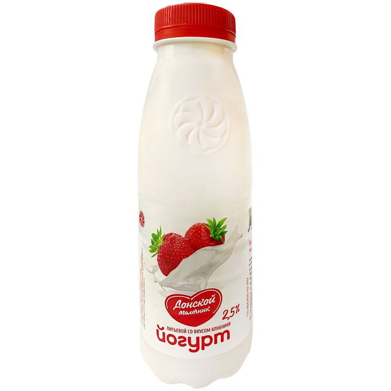 

Йогурт питьевой Донской молочник со вкусом клубники 2,5% без змж 300 г