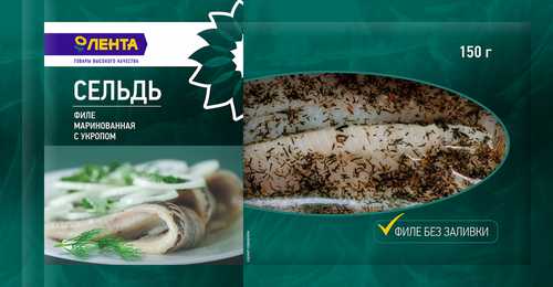 

Сельдь маринованная Лента филе с укропом 150 г