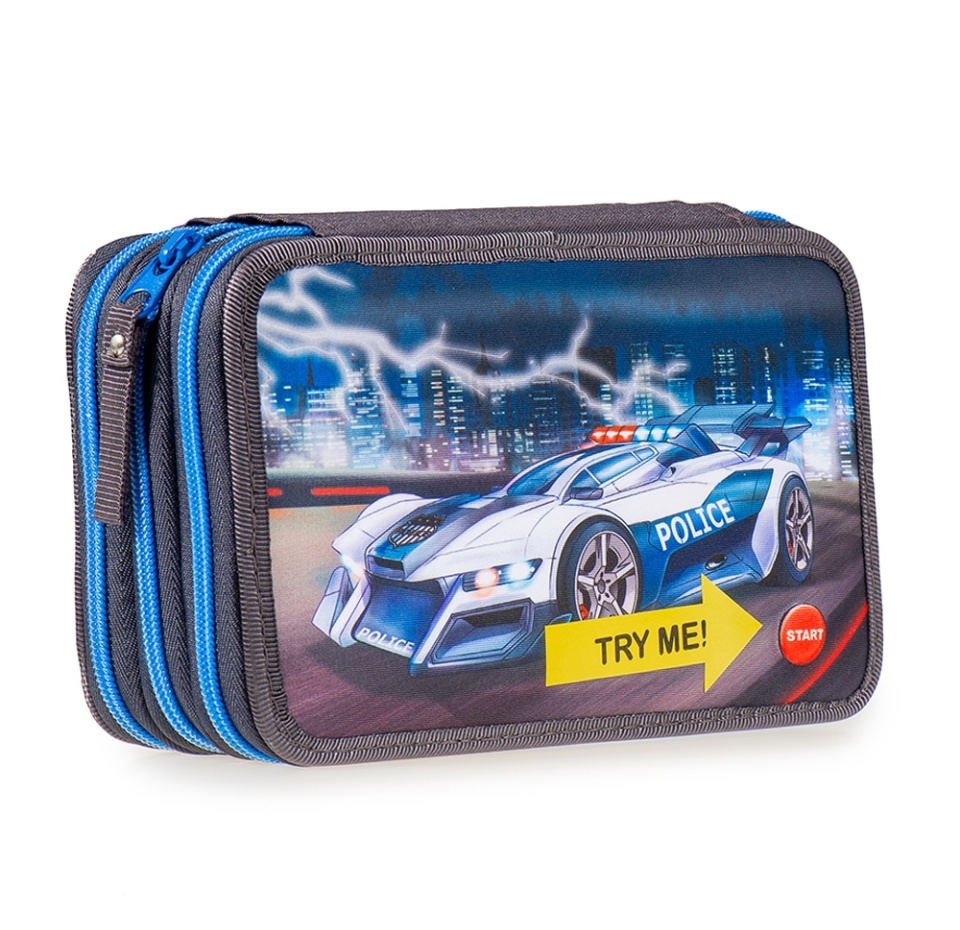 

Пенал с канцелярскими принадлежностями «Полиция» с подсветкой, Monster Cars, Германия