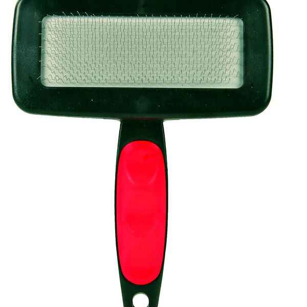 Щётка-пуходерка мягкая 16х11,5 см с пластиковой ручкой + расчёска