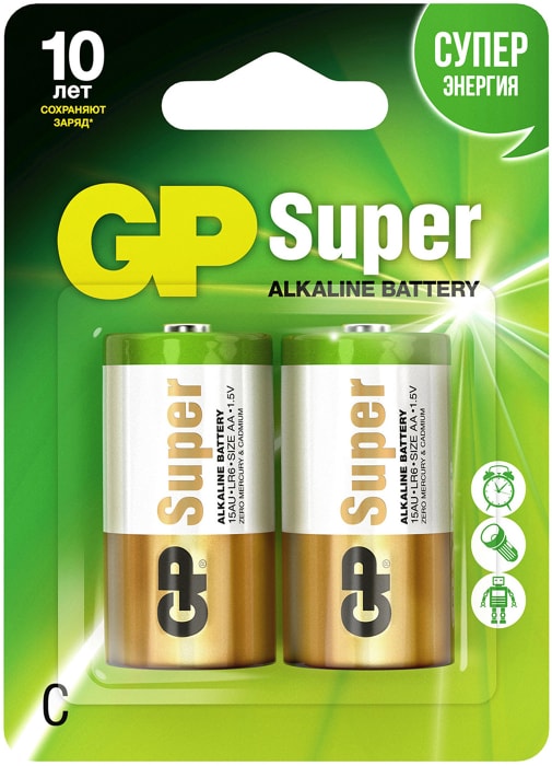 

Батарейки GP Super Alkaline 14A С 2 шт