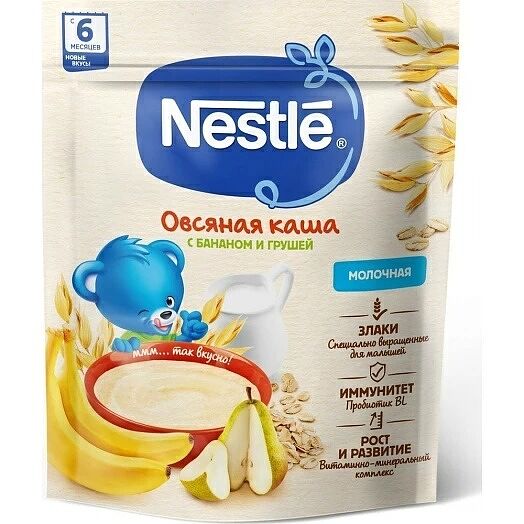 Каша Молочная овсяная с грушей и бананом с 6 мес 200г с бифидобактериями BL