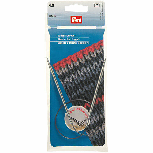 212140 Cпицы круговые, латунь, цв.серебристый, 40см 4,0мм Prym,упак