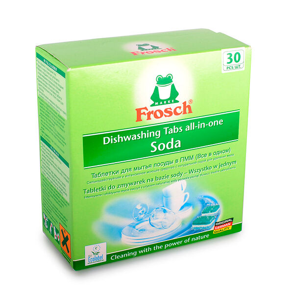 Таблетки для мытья посуды в ПММ Frosch Сода (все в одном) 30шт. Германия
