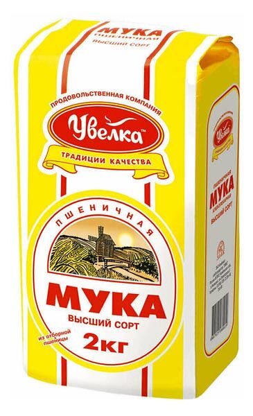 Мука Увелка Пшеничная хлебопекарная высший сорт 2 кг