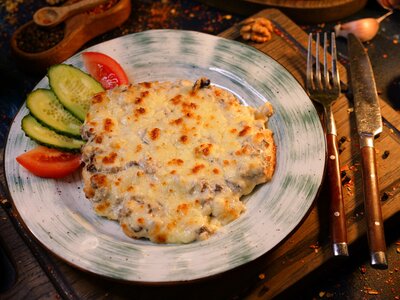 Куриная отбивная с грибами