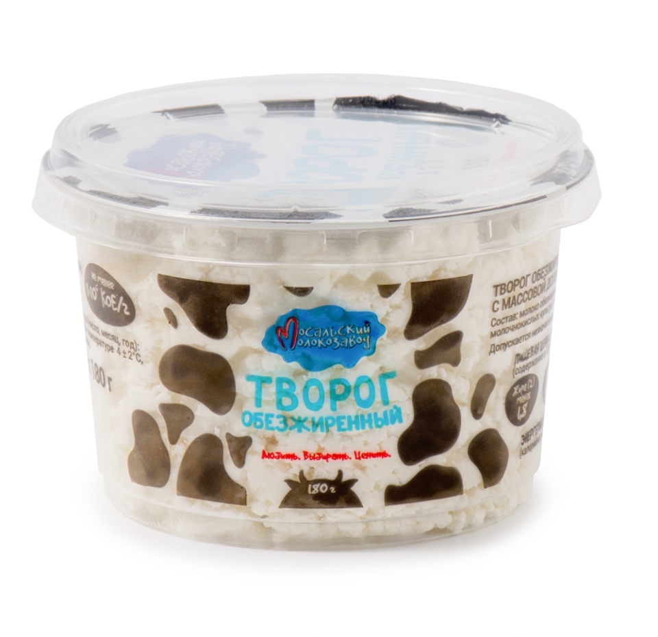 

Творог Мосальский молокозавод обезжиренный менее 1.8% 180 г