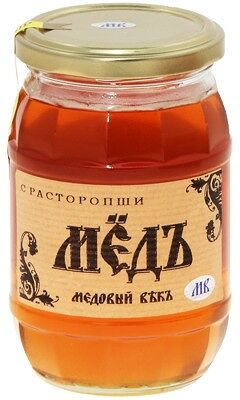 Мед медовый век с расторопши в стеклянной бутылке медовый век