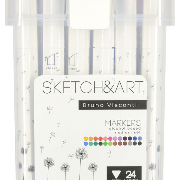 Набор двусторонних скетч-маркеров Sketch&Art Bruno Visconti средние 24 цвета