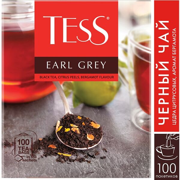 Чай черный Tess Earl Grey 100*1.6г