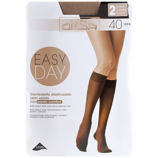 Гольфы женские Omsa Easy Day, 40 den, цвет черный, размер в ассортименте, 2 пары