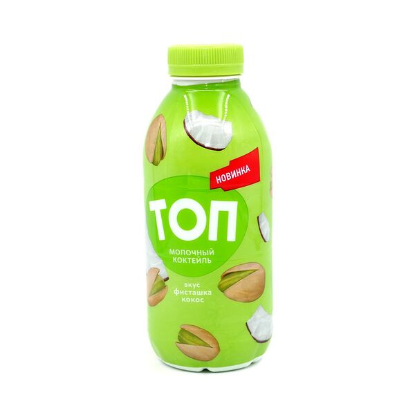 Коктейль молочный ультрапаст ТОП со вкусом Фисташка-кокос 2% 450г пэт Савуушкин продукт