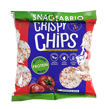 Чипсы низкокалорийные Snaqfabriq Томат и базилик (без глютена) 50 г, Россия