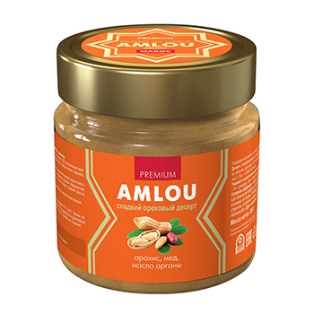 

Паста Amlou арахисовая с медом и маслом арганы 195г, Россия