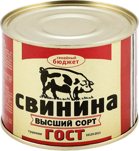 

Свинина тушеная Семейный бюджет гост высший сорт 500 г