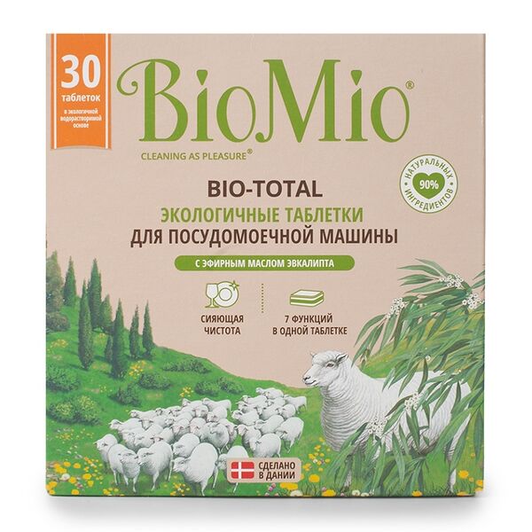 Таблетки для посудомоечных машин Biomio Bio-Total с маслом эвкалипта 29 г х 30 таблеток