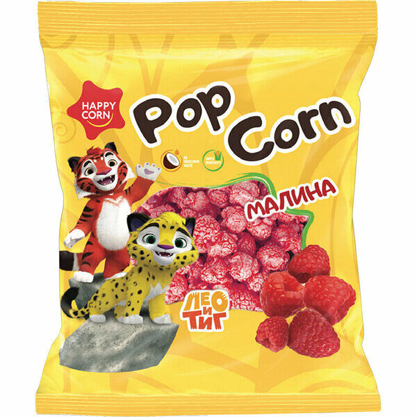 Воздушная кукуруза Нарру Corn Лео и Тиг Малина 60 г