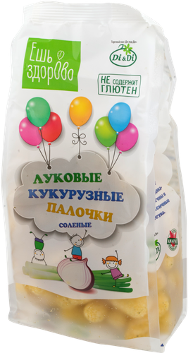 

Палочки кукурузные безглютеновые ЕШЬ ЗДОРОВО соленые с луком, 80г