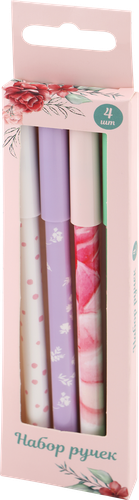 

Набор шариковых ручек Flowers автоматические, синий 4 шт