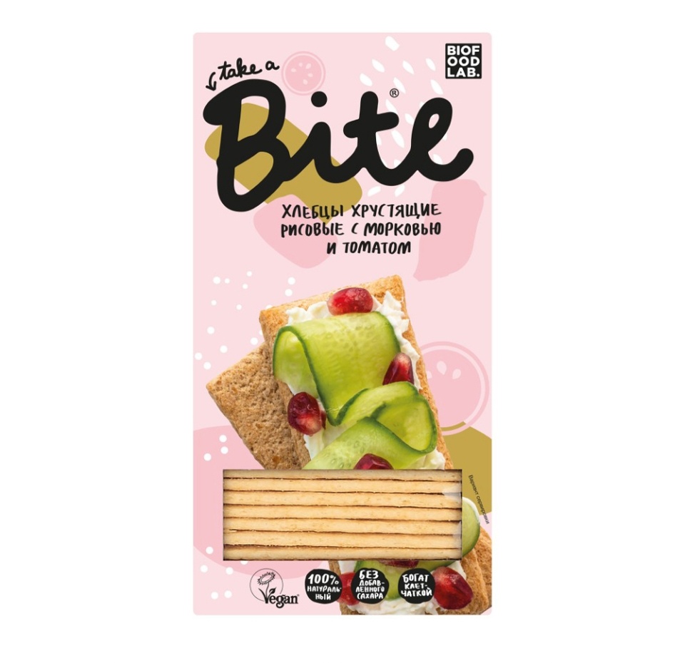 

Хлебцы хрустящие рисовые Take a Bite с морковью и томатом, 150г