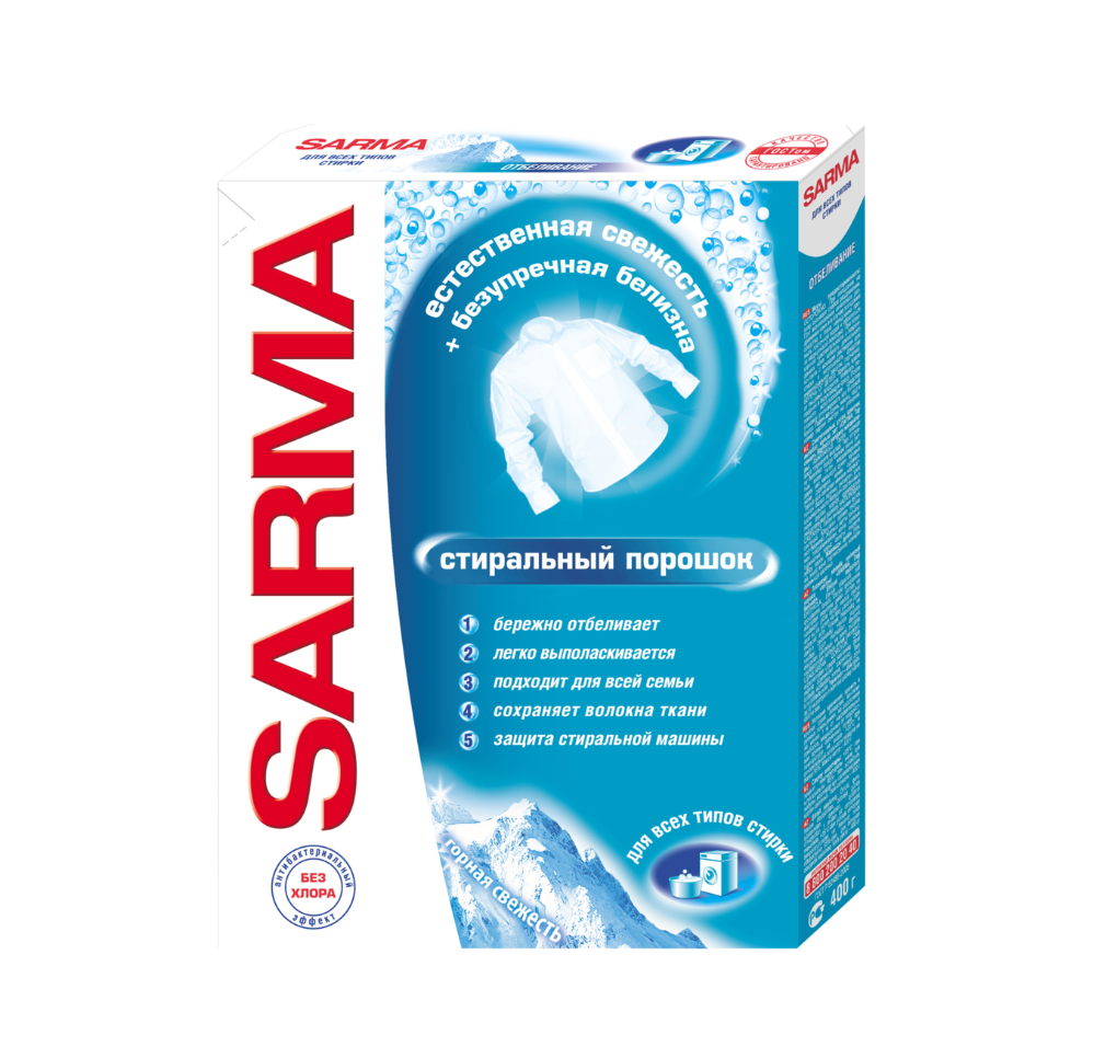 

Стиральный порошок Sarma Горная свежесть универсальный 400 г