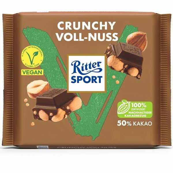 Шоколад Ritter Sport Vegan Лесной Орех и Амарант темный 100г