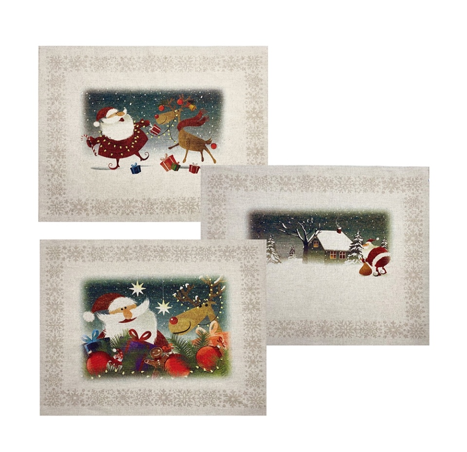 

Комплект полотенец Белорусский лен Санты 3 шт. 46х60