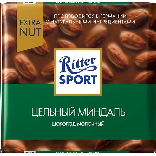 Шоколад молочный Ritter Sport Цельный миндаль, 100г