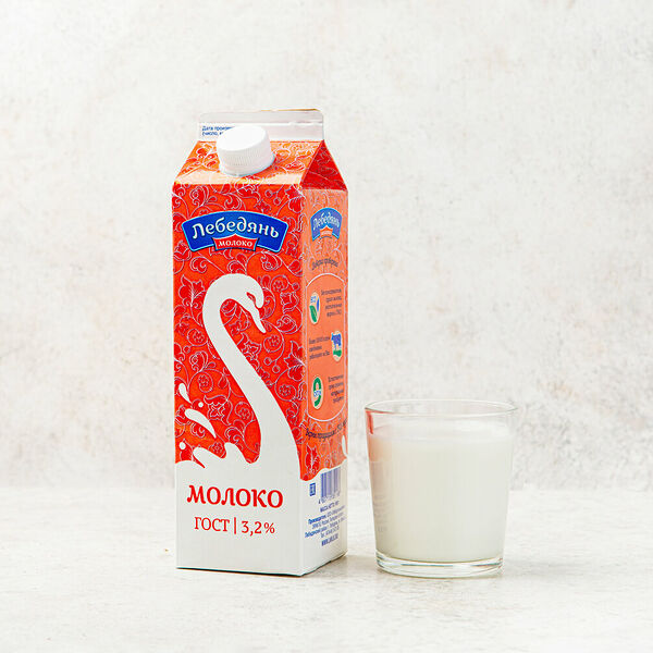 Молоко пастеризованное Лебедяньмолоко питьевое с крышкой 3,2% БЗМЖ