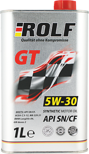 Масло моторное ROLF GT SAE 5W-30 API SN/CF, синтетическое, 1л