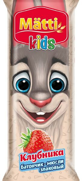 Батончик злаковый Matti Kids Клубника 24г