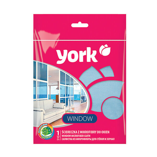 Cалфетка из микрофибры York для стёкол и зеркал 30х30 см 1 шт