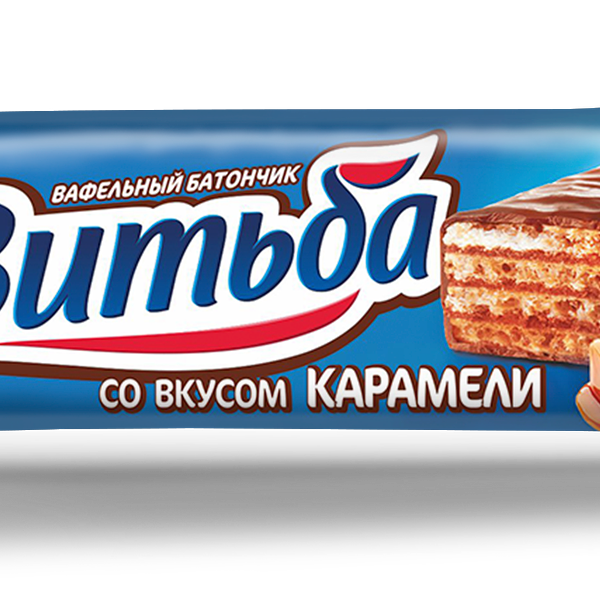 Вафельный батончик ВИТЬБА со вкусом карамели вес 35г Витьба