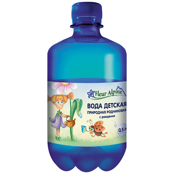 Вода детская природная родниковая с рождения, Fleur Alpine Organic, 0.5 л, Австрия