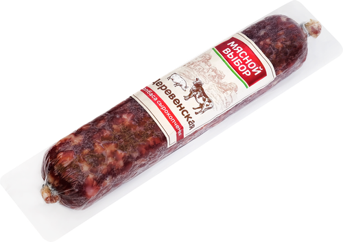 

Колбаса Мясной выбор Деревенская из мяса птицы прессованная сырокопченая 1с в/у вес