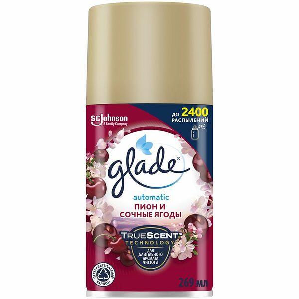 Освежитель воздуха Glade Пион и сочные ягоды, сменный баллон