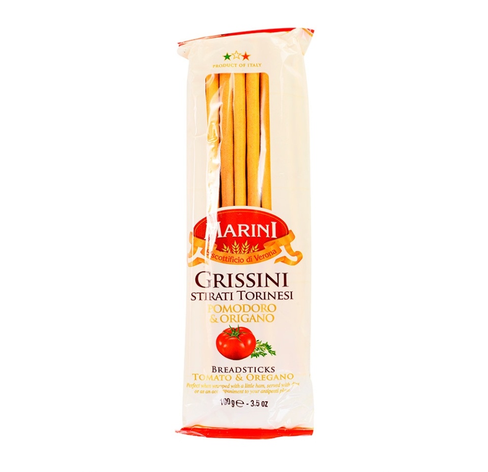 

Хлебные палочки Marini Grissini со вкусом томата и орегано, 100 г, Италия