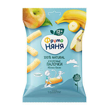 Палочки кукурузные ФрутоНяня яблоко, банан 20г