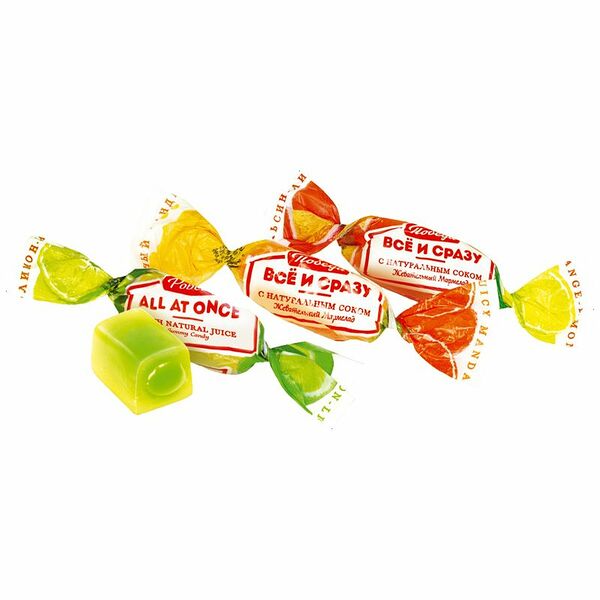 Мармелад Победа Вкуса Всё и сразу с начинкой цитрусовые жевательный