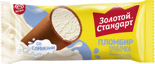 

Мороженое Золотой стандарт пломбир трубочка 74 г