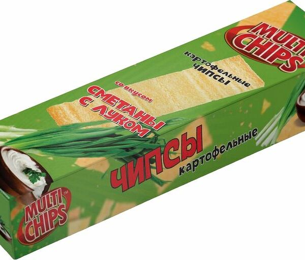 Чипсы Multichips картофельные со вкусом сметаны с луком 100г