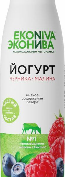 Йогурт питьевой Эконива Fitness Line с черникой и малиной 2,5% 300 г