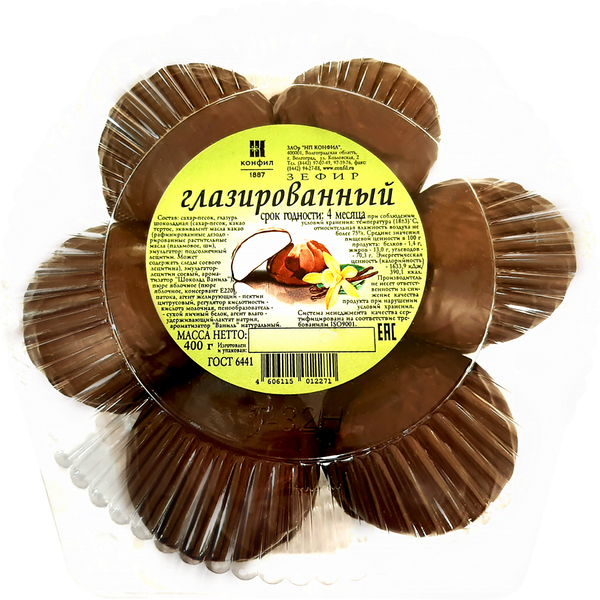 Зефир глазированный Конфил в шоколаде 400г