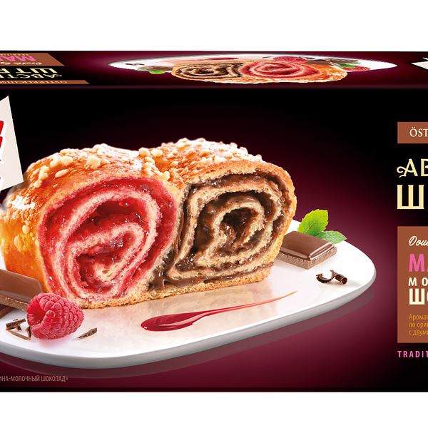 Штрудель Сдобная Особа австрийский малина молочный шоколад, 400г