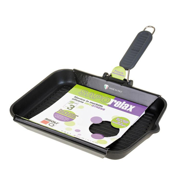 Сковорода-гриль Risoli Saporelax серая, 36 х 26 см