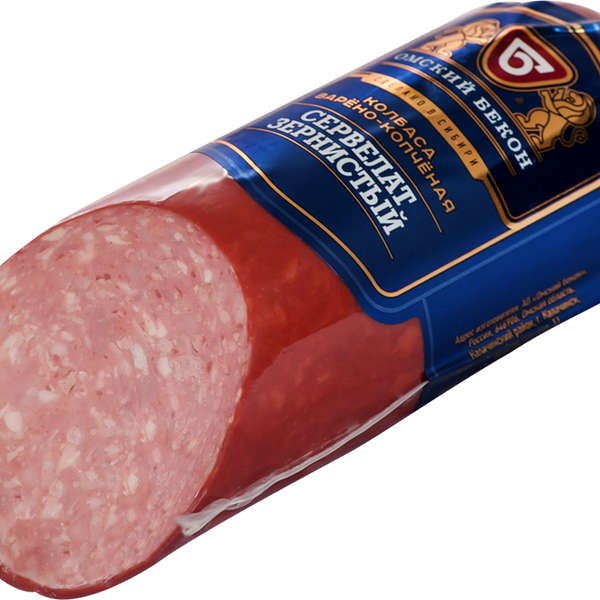 Колбаса Омский Бекон Сервелат зернистый в/к