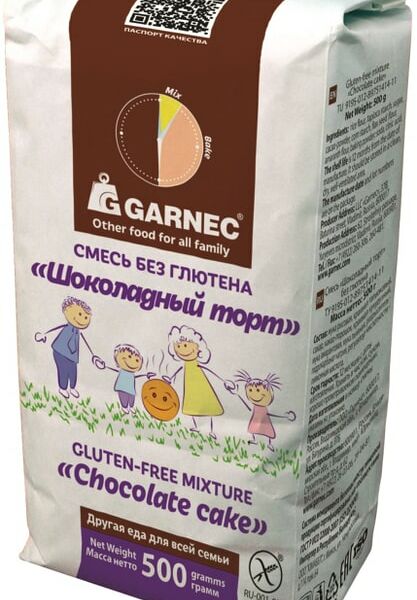 Смесь для выпечки Garnec Шоколадный торт без глютена 500г
