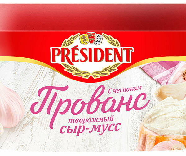 Сыр-мусс с чесноком - прованс ТМ President (Президент)