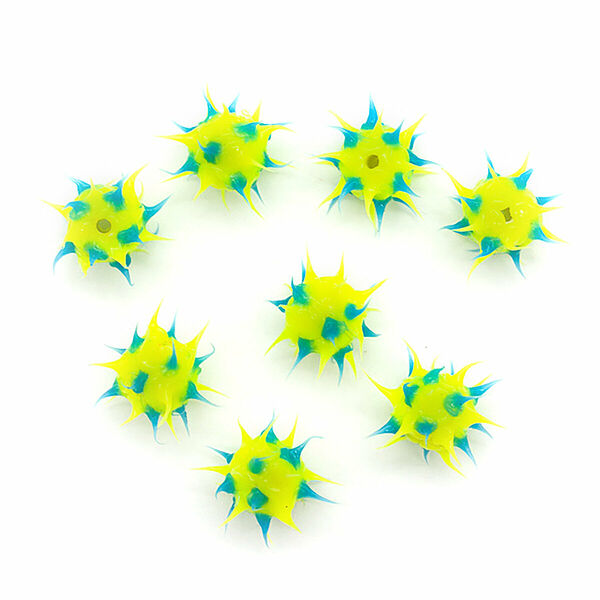 Бусины резиновые с шипами RUB0001C, 12 мм, 8 шт/уп, Astra&Craft(05 салатовый/синий)