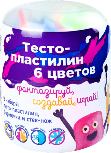 

Тесто для лепки Genio Kids мини-набор пластилин 6 цветов и 5 формочек